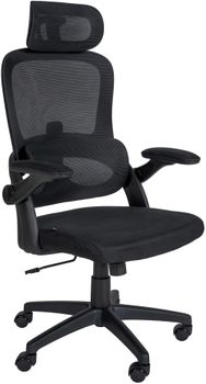 Silla de oficina giratoria regulable en microfibra negro