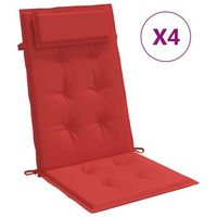 cojines de silla con respaldo alto 4 uds tela oxford rojo vidaxl