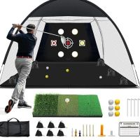 red de practica de golf bominfit 3m ayuda de entrenamiento portatil con 6 agujeros para practicar y estera de practica p