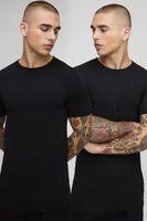 2 pack muscle fit t-shirt negro