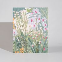 cuadro pintado de flores multicolores 70x91 cm
