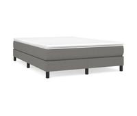 estructura de cama box spring tela gris oscuro 140x200 cm