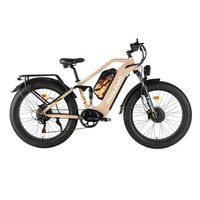 bicicleta electrica philodo jumbo con doble bateria doble motor y neumaticos anchos 46 ah amarilla