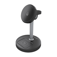 aisens cargador inalambrico usbc 15w 3 en 1 negro