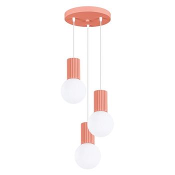 Lámpara colgante mido rosa, 3 luces