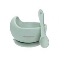cuenco de silicona con ventosa y cuchara yummy menta