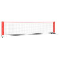 red de tenis poliester negro y rojo 400x100x87 cm vidaxl