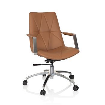 Silla De Oficina / Silla Giratoria Saranto Ii Piel Sintética Marrón Camello Hjh Office