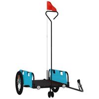 remolque para bicicletas hierro y tela oxford azul vidaxl