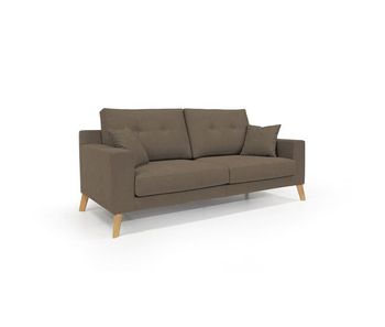 Danish sofá moderno de tela suave e impermeable 146 cm marrón
