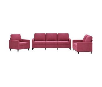 Vidaxl juego de sofás con cojines 3 piezas terciopelo rojo tinto