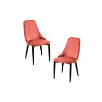 pack 2 sillas kan terciopelo de terciopelo 874560 cm - rosa