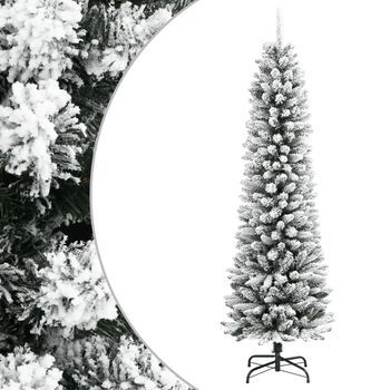 Árbol De Navidad Artificial Estrecho Con Nieve Pvc Y Pe 120 Cm Vidaxl