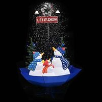 arbol de navidad  decoraciones de navidad con nieve con base de paraguas pvc azul 170 cm cfw556115