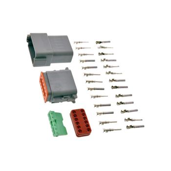 Conector de cable eléctrico carcasa Deutsch 12 pines kit gris