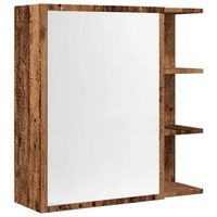 armario espejo de bano madera envejecida 625x205x64 cm vidaxl