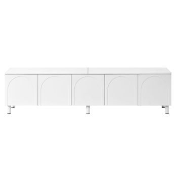 Mueble De Tv 5 Puertas Pb Mdf Urban Meuble 180x38x45 Cm - Blanco