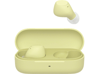 Auriculares True Wireless - Sony WFC510Y, Ligeros, Bluetooth, iOS, Android, Multipunto, Sonido ambiente, Spotify Tap, Carga rápida, 22h, IPX4,Amarillo