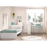 ten pack 5 - conjunto cama con cabezal  escritorio  - xx - blanco