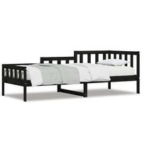 sofa cama sin colchon madera maciza de pino negro 80x200 cm vidaxl