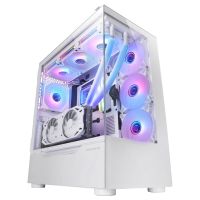 mars gaming mc-ult caja gaming custom xxl e-atx doble cristal templado  puerta lateral blanco
