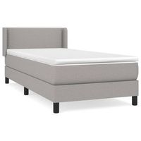 cama individual  cama box spring  cama para adultos con colchon tela gris claro 90x190 cm