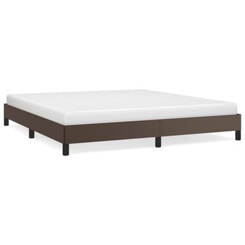 Estructura De Cama Sin Colchón Cuero Sintético Marrón 180x200cm Vidaxl