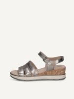 caprice heeled sandal metallic made of leather with wedge heel size 38