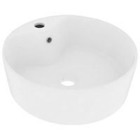 lavabo lujo con rebosadero ceramica blanco mate 36x13 cm vidaxl