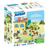 playmobil junior granja con tractor 71656 53 piezas