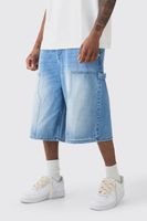 pantalon tall vaquero azul claro con detalle de carpintero azul