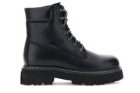 botines de piel revestida con cordones black 39