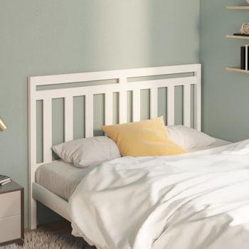 Cabecero De Cama | Panel De Cabecera Madera Maciza De Pino Blanco 146x4x100 Cm Cfw660453