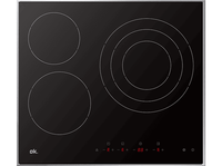 placa vitroceramica - ok obh 2611-1 3 zonas zona grande 30 cm 59x52 negro