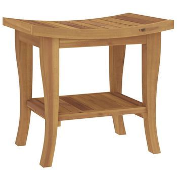 Mesa Auxiliar | Mesita Auxiliar | Mesa De Café De Baño Madera Maciza De Teca 50x35x45 Cm