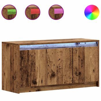 Mueble De Tv 100 X 34 X 50 Cm Madera Envejecida Vidaxl