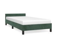 estructura cama con cabecero terciopelo verde oscuro 80x200 cm