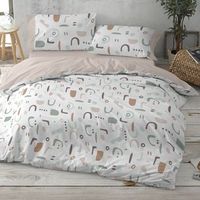 juego de funda nordica 50 algodon 180 x 190200 cm - arena - burrito blanco