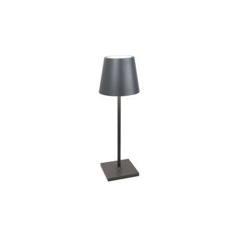 Lámpara De Mesa Led Poldina L Desk Gris Oscuro Recargable Y Regulable Con Batería De Hasta 12 Horas