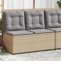 sillon reclinable de jardin  silla de exterior con cojines ratan sintetico beige cfw131794