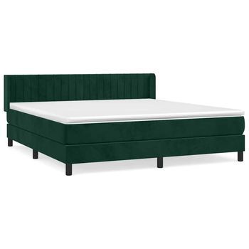 Cama Tapizada 203x183x88 Cm Terciopelo - Verde