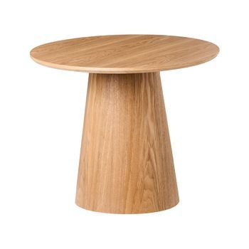 Mesa De Centro Con Tablero Mdf Chapado En Fresno Moderna 60 X 60 Cm Marrón Claro Wenlock