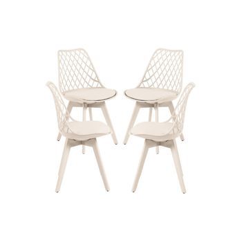 Pack 4 Sillas Mima Suprym De Polipropileno 82*49*43 Cm - Beige