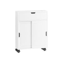 armario auxiliar de bano con 2 puertas y 1 cajon mdf blanco