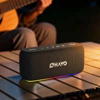 ohayo altavoces bluetooth portatiles inalambricos de 60 w altavoz resistente al agua ipx6 para exteriores altavoz para computadora con bluetooth 60 reproduccion auxusb luces rgb altavoz de