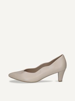 CAPRICE Pumps, beige, made of Leather with Funnel heel, Size 38.5