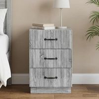 mesa de noche - mueble para dormitorio - madera de ingenieria - gris sonoma 43x41x635cm