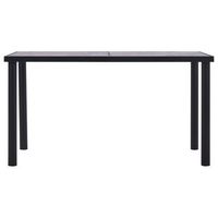 mesa de comedor  mesa de cena de mdf negro y gris hormigon 140x70x75 cm