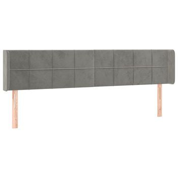 Cabecero Cama | Panel De Cabecera De Terciopelo Gris Claro 183x16x78/88 Cm