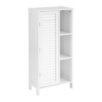 sobuy bzr39-w armario con pie mueble auxiliar para bano armario de bano con 1 puerta y 3 estantes blanco 48x24x96 cm es